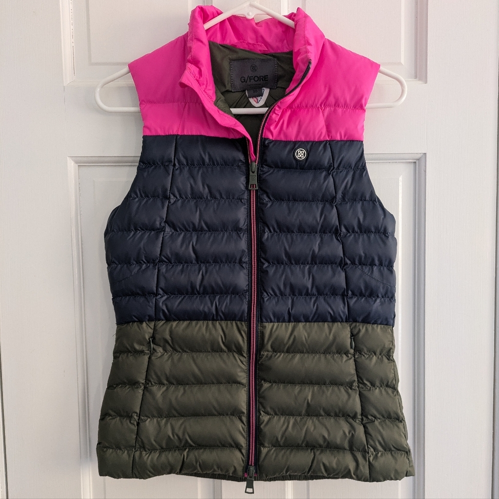 G/Fore women's color block puffer vest size XS golf athleisure outdoors hiking - Picture 1 of 9